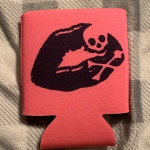 Coral Pink  Skull Can Cooler Koozie